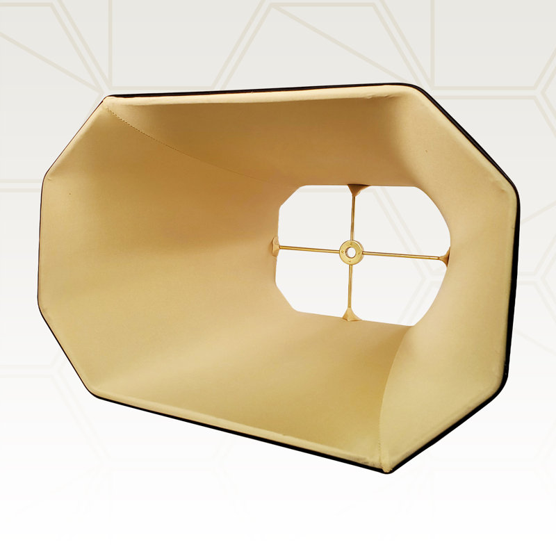 Royal Designs, Inc. BSO-710-12BLK/GL-2 Rectangle Cut Corner Basic Lamp Shade, (5x6.5)" x (8x12)" x 10", Black with Gold, 2-Pack