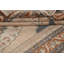 Tapis brun / gris en laine noué à la main de conception unique des années 1950 de 4 pi 9 po x 8 pi 6 po