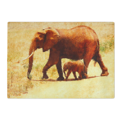 Mother and Baby Elephant Vol.3 Painting Chopping Board