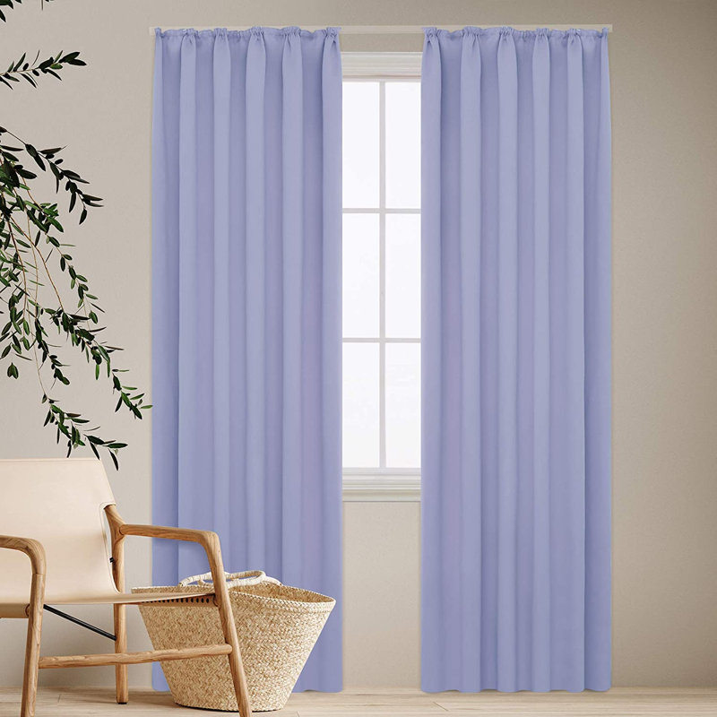 Deavin Blackout Curtain Pair, Width 140 x Drop 290cm, Royal Blue
