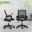 Chaise de bureau ergonomique à dossier moyen en filet avec accoudoirs et support lombaire Pierfranca-1278414859