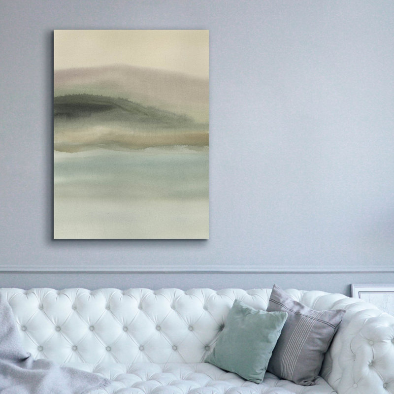 Toile épique «Misty Lake Mornings 2» par Ethan Harper, graffiti épique, 40 po x 54 po