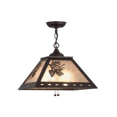 Rustic Lodge 2 - Light Mahogany Bronze Dome Pendant