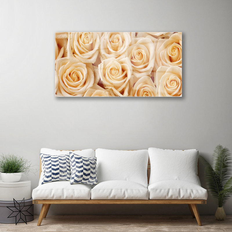 Floral Roses - No Frame Print on Glass