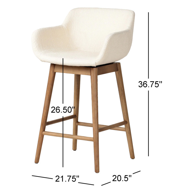 Hannah Swivel Stool-Kerbey Ivory-Counter, Counter Stool (26.50” Seat Height)