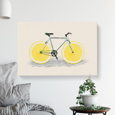 Lemon Bicycle - Wrapped Canvas
