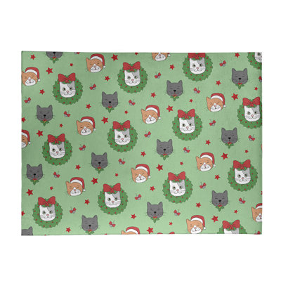Tapis vert/rouge/gris zone fait main