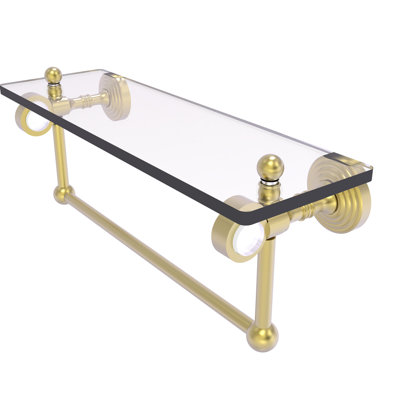 Jarrell Glass Bracket Shelf with Towel Bar