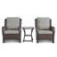 Ensemble de patio 3 pièces avec table basse et 2 chaises avec accoudoirs rembourrés pour l'extérieur-133672067-133672066