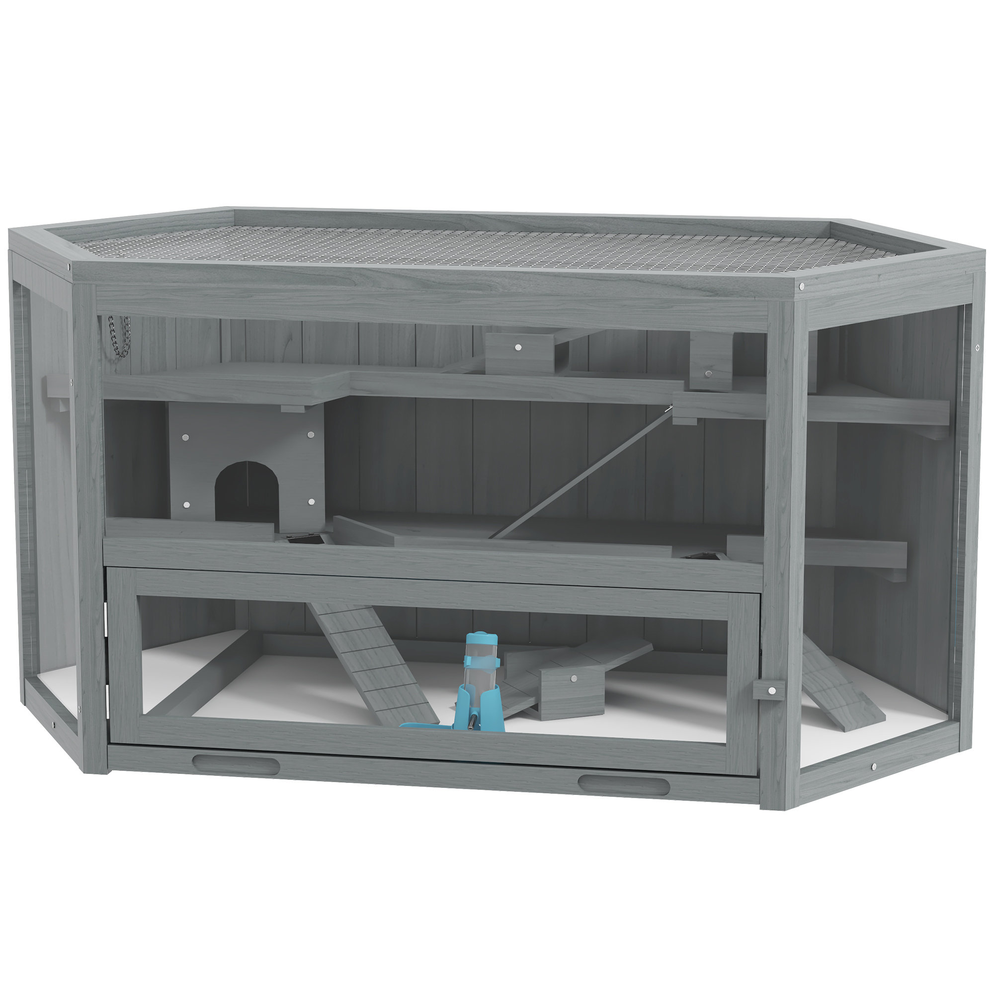 Corrigan Studio® Spacious Three-tier Wooden Hamster Cage Modern Indoor ...