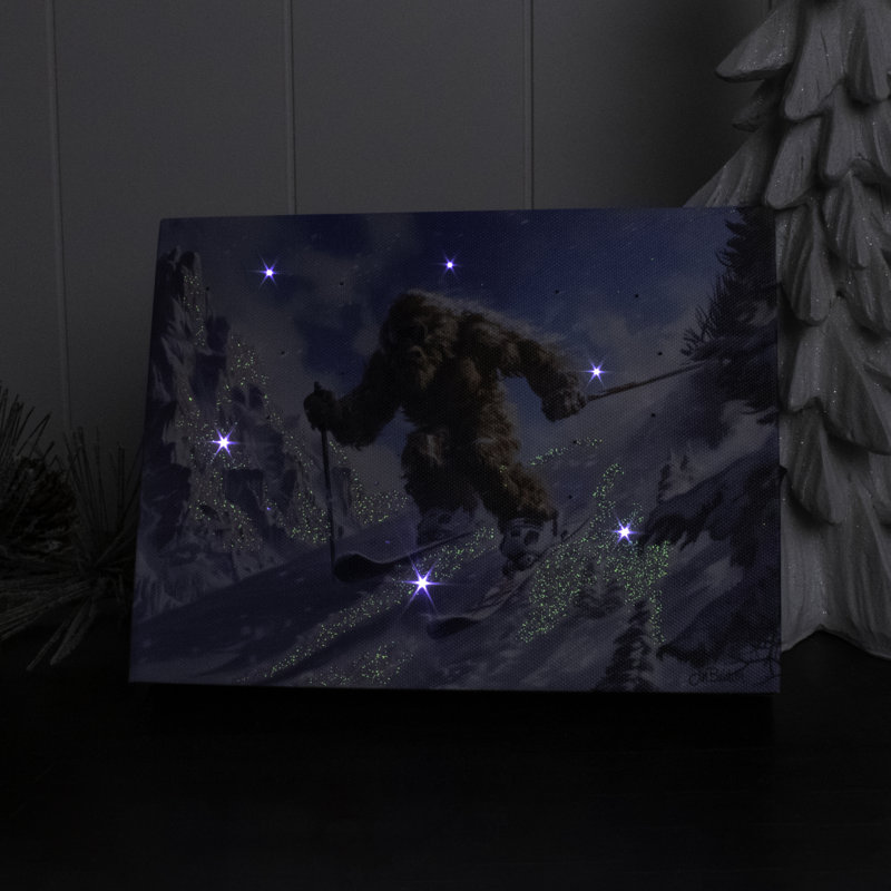 Ski Squatch 8x6 Lighted Tabletop Canvas