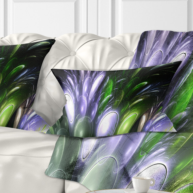  Coussin lombaire abstrait à fleurs mystérieuses et psychédéliques
