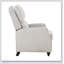 Chaise inclinable rembourrée en tissu beige avec structure en bois massif, mobilier transitionnel confortable et élégant-22356821