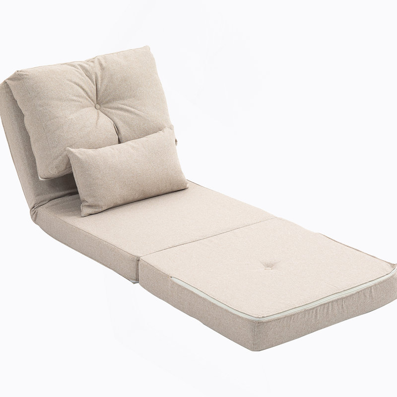 Versatile Folding Sofa Bed with Adjustable Backrest for All Rooms, Beige