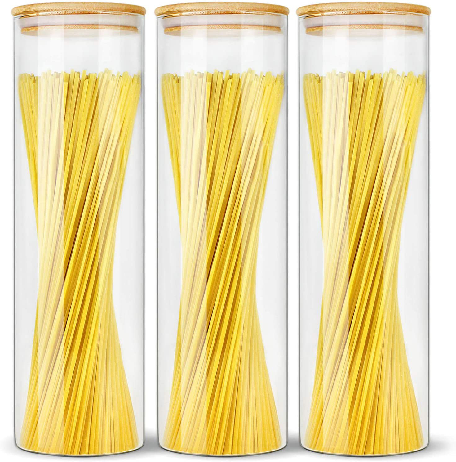 Glass Jars with Bamboo Lids EcoEvo, Glass Spice Jars Set, Glass