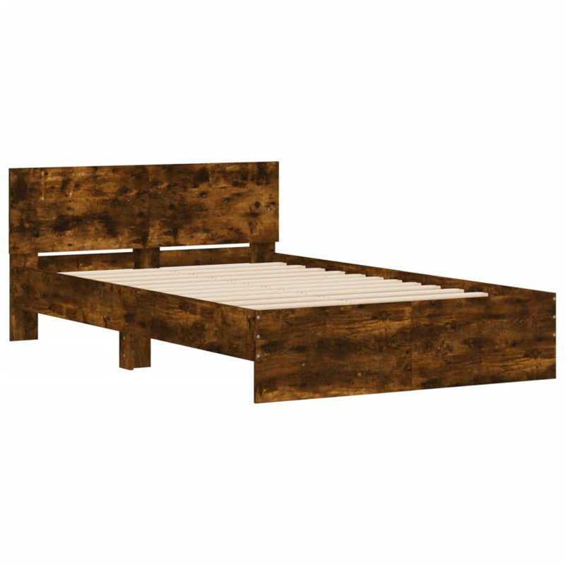 Nobue Bed, Smoked Oak, Small Double ( 120 x 190 cm)