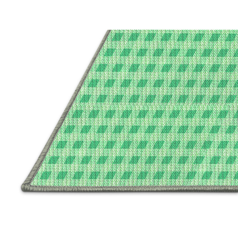 Tapis 100% à motifs 2989 lavable à la machine 1551-GRN, Rectangle 4 pi x 6 pi