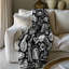 Monochrome Mexican Bloom - 1 Piece Premium Sherpa Blanket-754015422