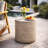 Lightweight Outdoor Concrete Side Table, MGO End Table, Light Gray