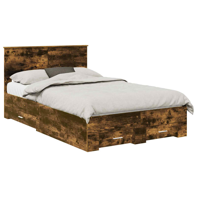 Bed, Small Double (4'), Smoked Oak