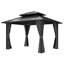 D Pavillon de jardin en aluminium à toit double avec toit et rideaux-125469717-125469718-125469720