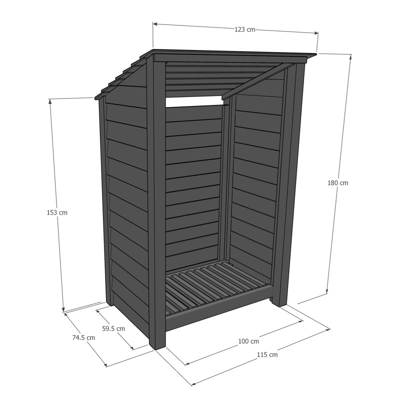 Strasburg 123cm W x 74.5cm D Solid Wood Log Store, Rustic Brown