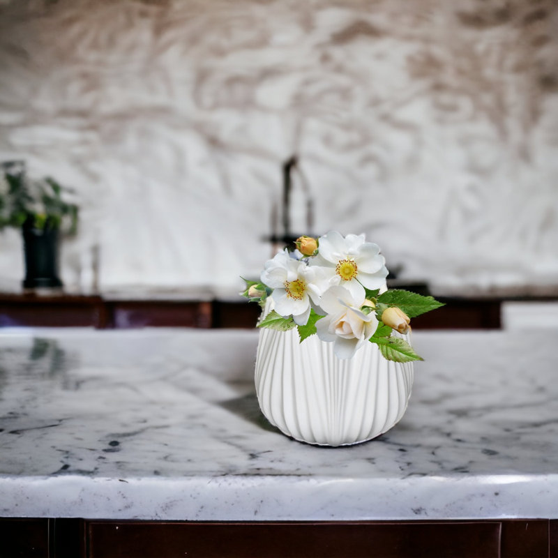 Girish Ceramic Table Vase, White