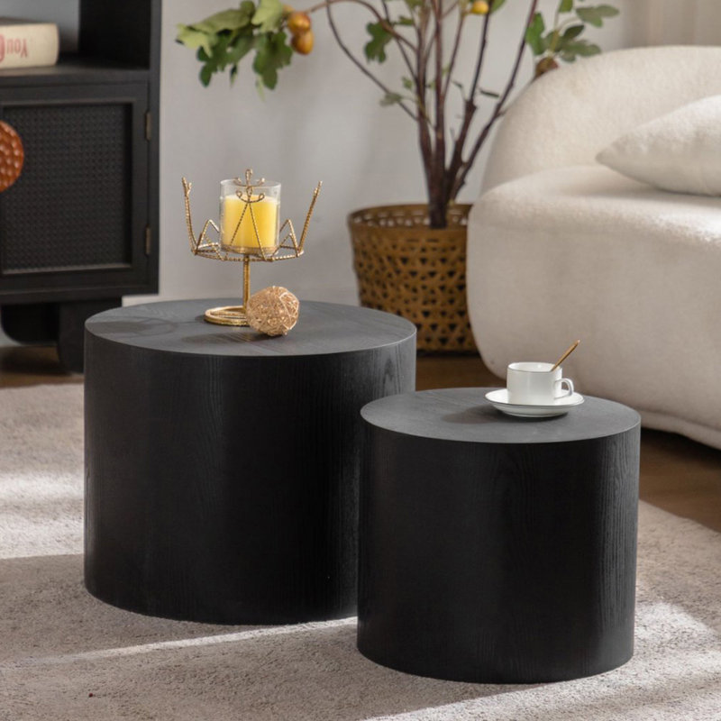 Ensemble de 2 tables basses gigognes rondes