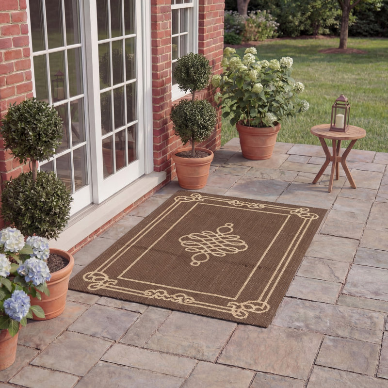 Tapis oriental d'intérieur / extérieur Cherene Performance, Rectangle 2 pi x 3 pi 7 po