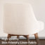 Ensemble de tabourets de bar à hauteur de comptoir de style Mid-Century moderne de 2，360 ° avec pieds en bois massif, chaises pour îlot avec dossier enveloppant, tissu de lin beige-1494734529-1494734533