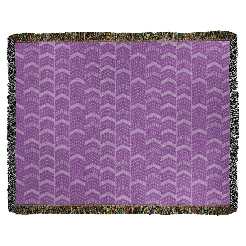 Couverture en coton tissé Rhonda, l 37 po x L 52 po, Prune