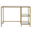 Modern Gold Compact Desk with Space-Saving Shelves-31773248