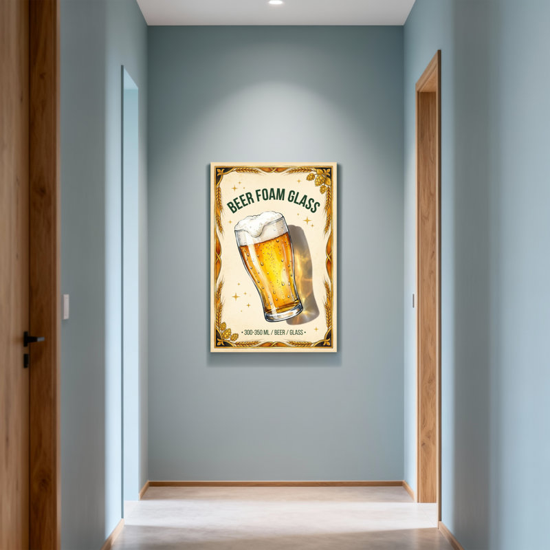Verre à bière Fashion avec design blé et houblon, H 18 po x l 12 po