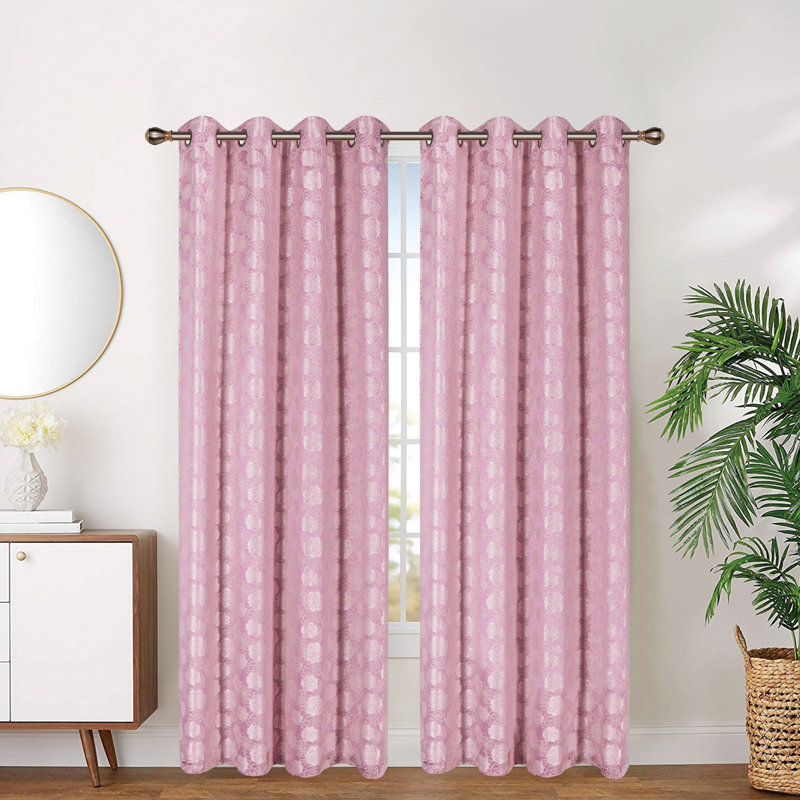 Ahana Room Darkening Curtain Single Panel, Blush