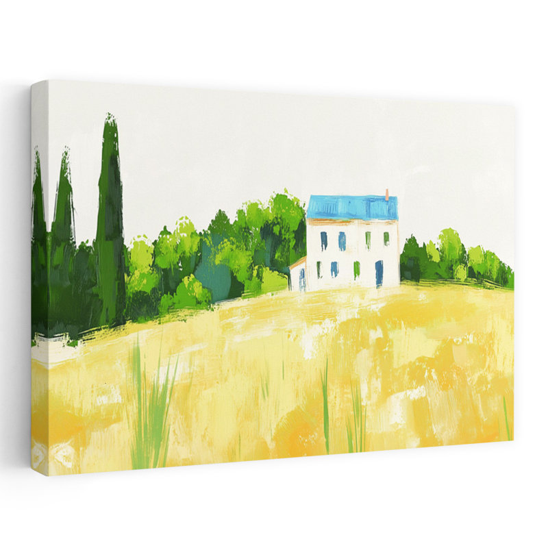 Art contemporain contemporain, paysage serein, paysage, nature, H 40 po x l 60 po