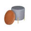Connell 43cm Wide Round Solid Colour Standard Ottoman-590240426