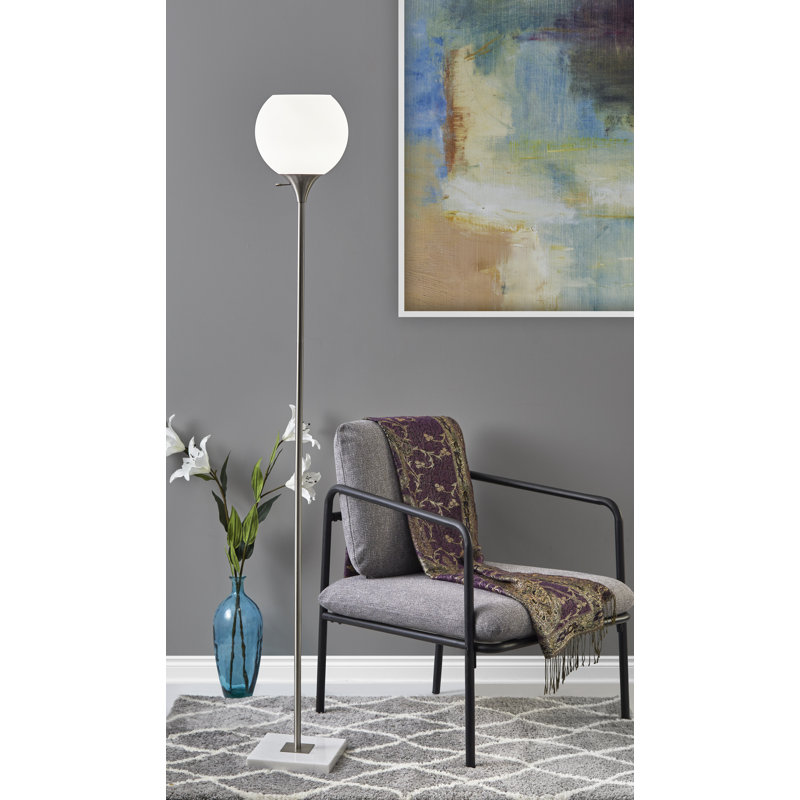 Lampe torchère sur pied 71 po Reed, Acier brossé