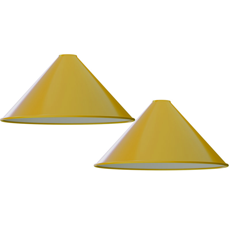 14.3cm H Metal Cone Lamp Shade ( Screw On ), Yellow