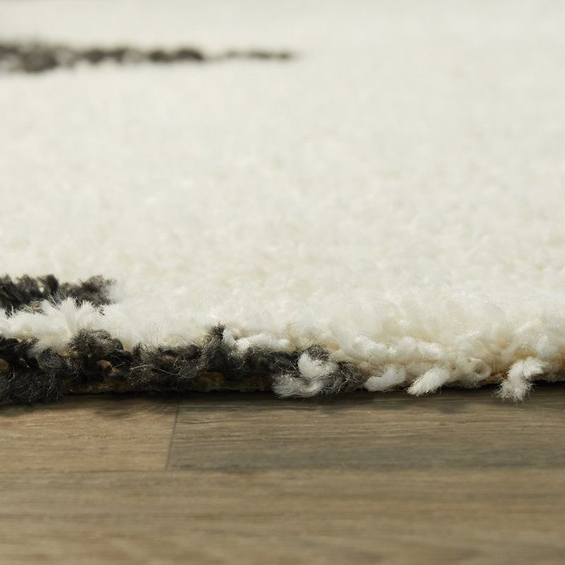 Tapis blanc / gris anthracite Ashlynn, Rectangle 5 pi 3 po x 7 pi