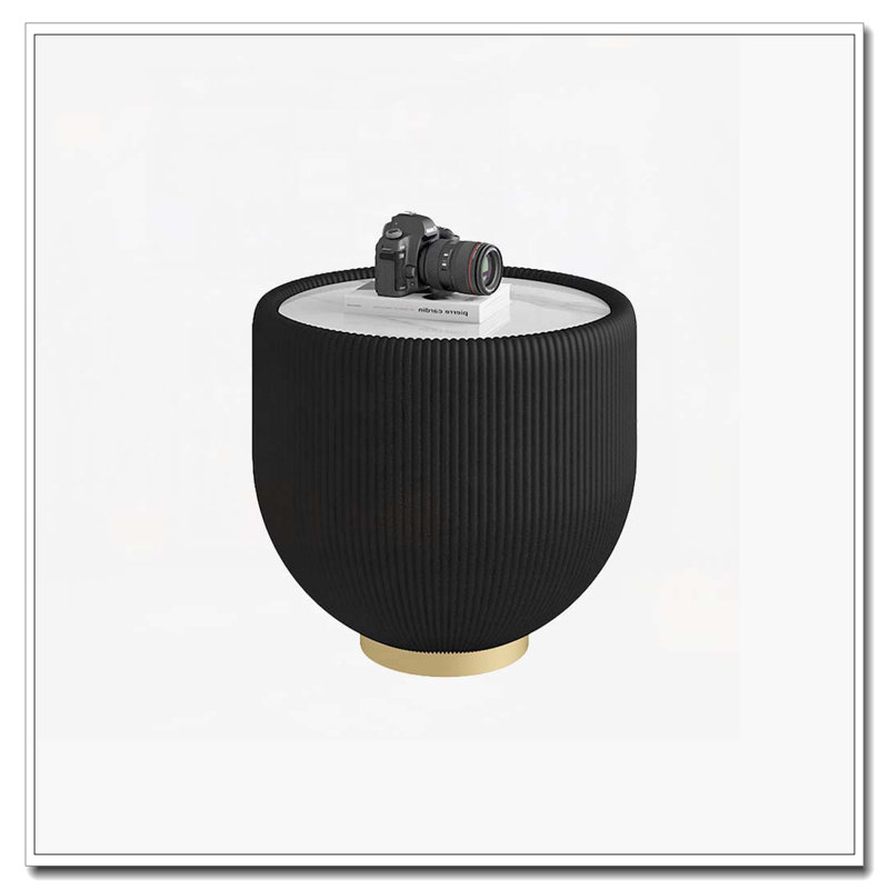 Table basse en forme de tasse, H 16,93 po x L 19,69 po x l 19,69 po, Noir
