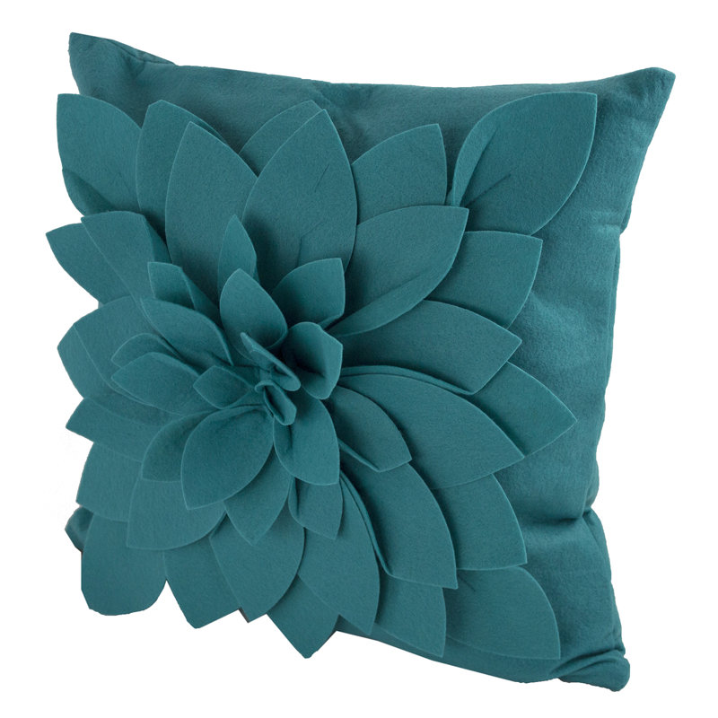 Housse et insert de coussin décoratif carré en polyester Sara's Garden, Bleu sarcelle
