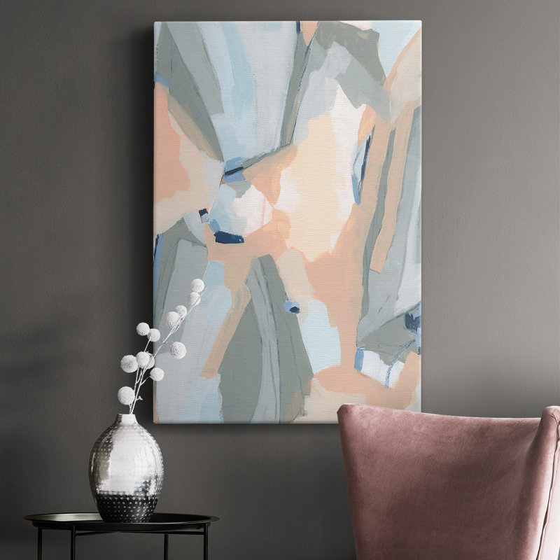 Pastel Cavern II - peinture sur toile tendue, H 18 po x l 12 po x P 1 po