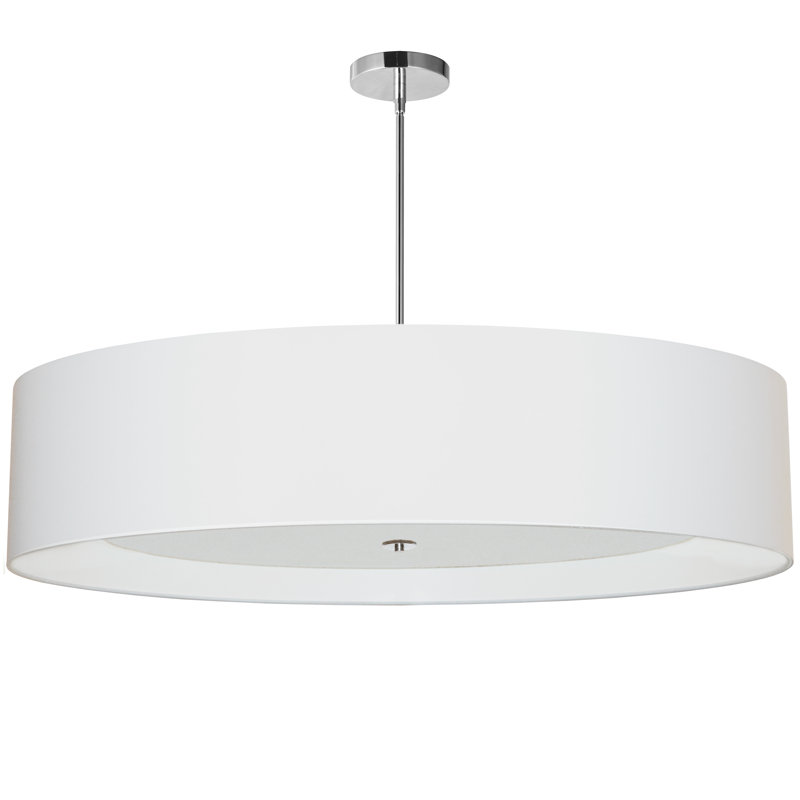 Luminaire suspendu cylindrique à 1 lumière d'Innsbrook, H 10 po x l 40 po x P 40 po, Blanc