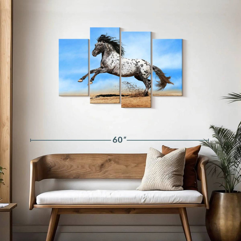 Speckled Appaloosa Horse, 27" H x 43" W