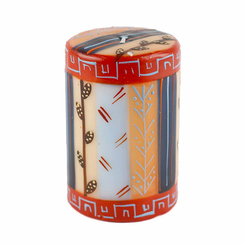 Bougie d’un pilier sans parfum highland dunes, Rouge/Bleu/Orange