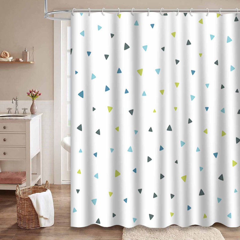 Rideau de douche à petits triangles, L 72 po x l 72 po