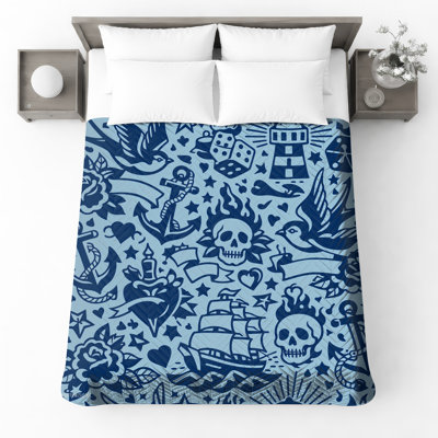 Couvre-lit matelassé à motif de tigre nautique toutes tailles