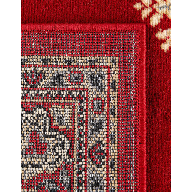 Tapis oriental noir Balthrop, Tapis de couloir 2 pi 7 po x 10 pi, Red