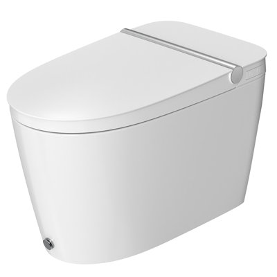 R&t W5203 Tankless Smart Toilet Touchless Auto Flush  1.1/1.6 Gpf Dual Flush, Battery-operated One-piece Intelligent Toilet For Bathroom， Foot Kick & Manual, Non-electric Bidet