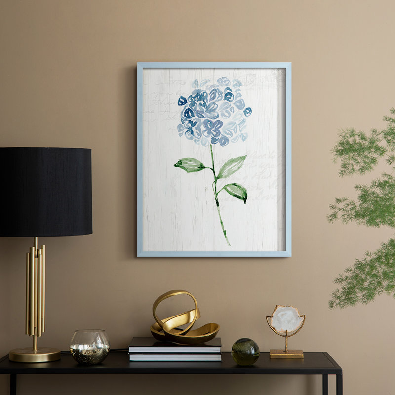 «Garden Botanical II», reproduction encadrée - bois massif, H 11 po x l 9 po, Bleu